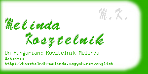 melinda kosztelnik business card